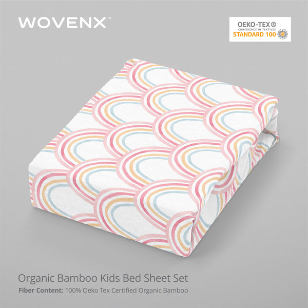 Organic Bamboo Kids Bed Sheet Rainbow Set