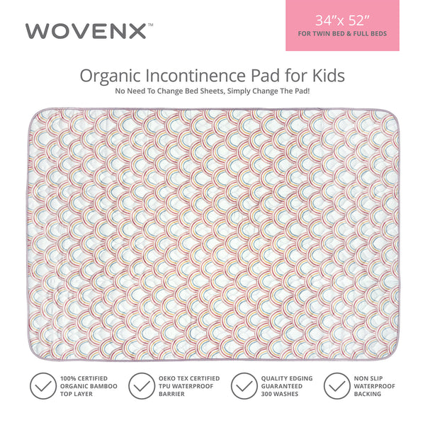 Organic Bamboo Incontinence Pads for Kids - Rainbow