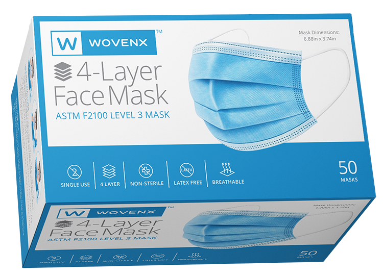 Wovenx 4-Layer ASTM F2100 Level 3 Face Mask (50 Pieces)