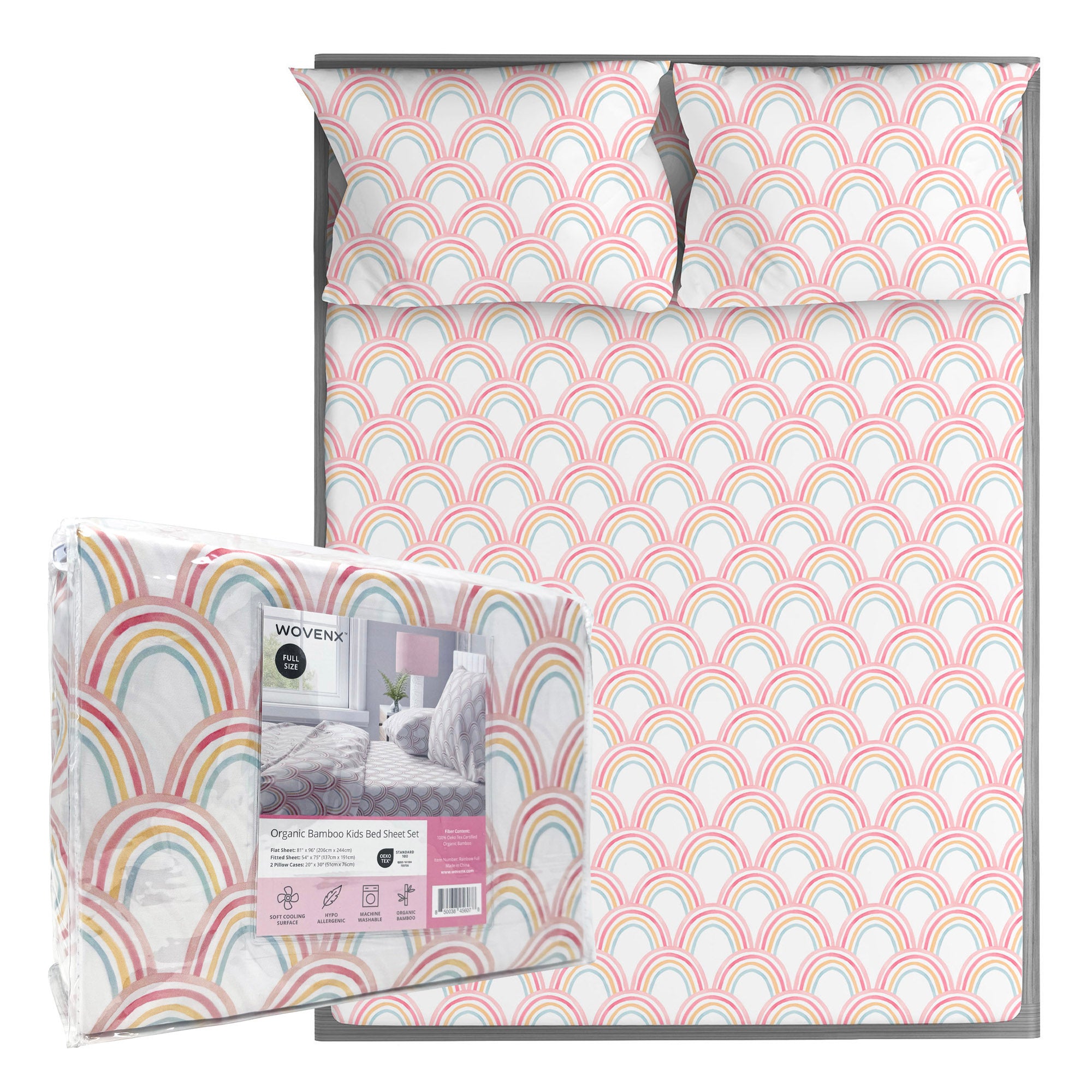 Organic Bamboo Kids Bed Sheet Rainbow Set