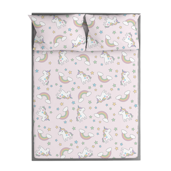 Organic Bamboo Kids Bed Sheet Unicorn Set