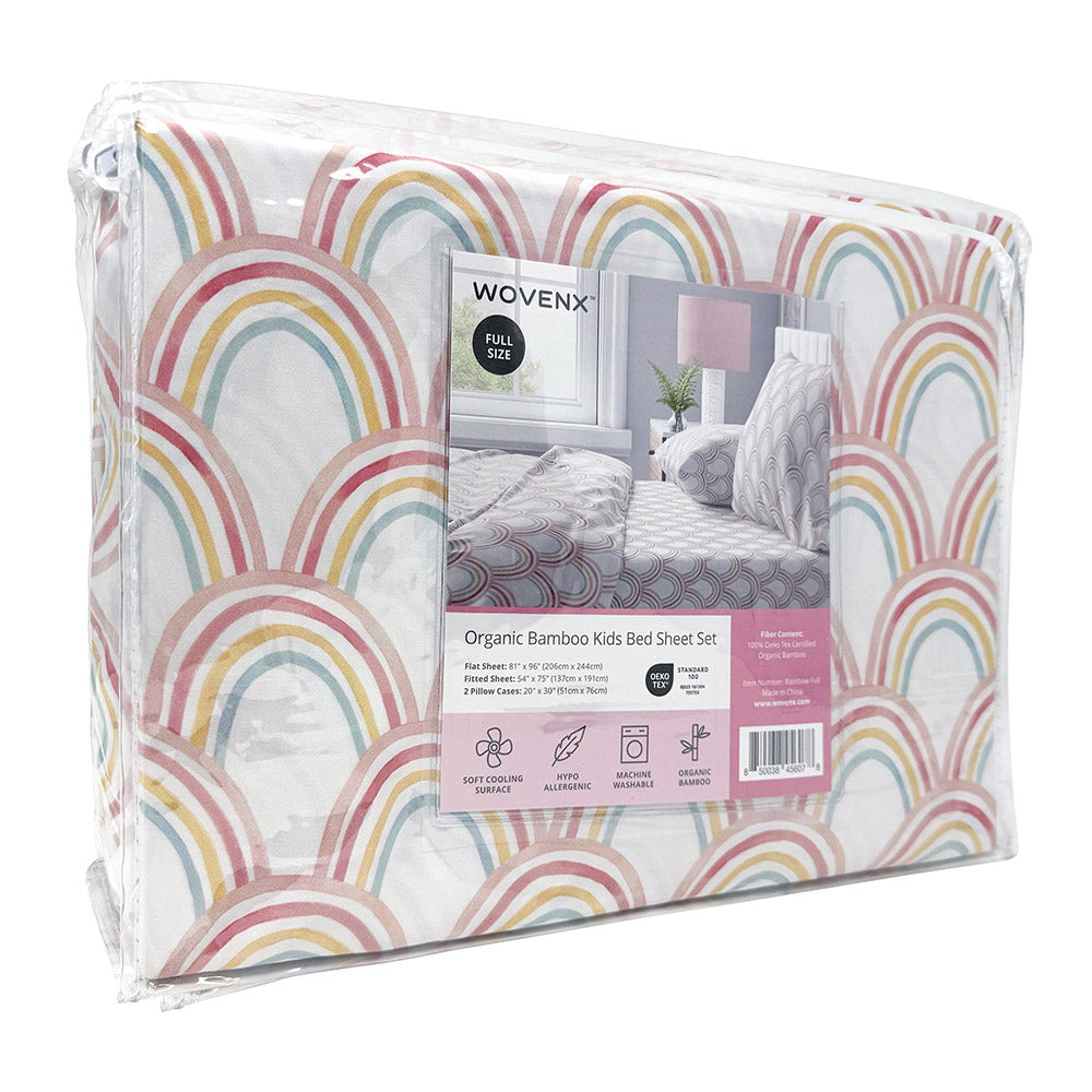Organic Bamboo Kids Bed Sheet Rainbow Set