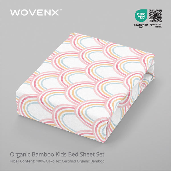 Organic Bamboo Kids Bed Sheet Rainbow Set