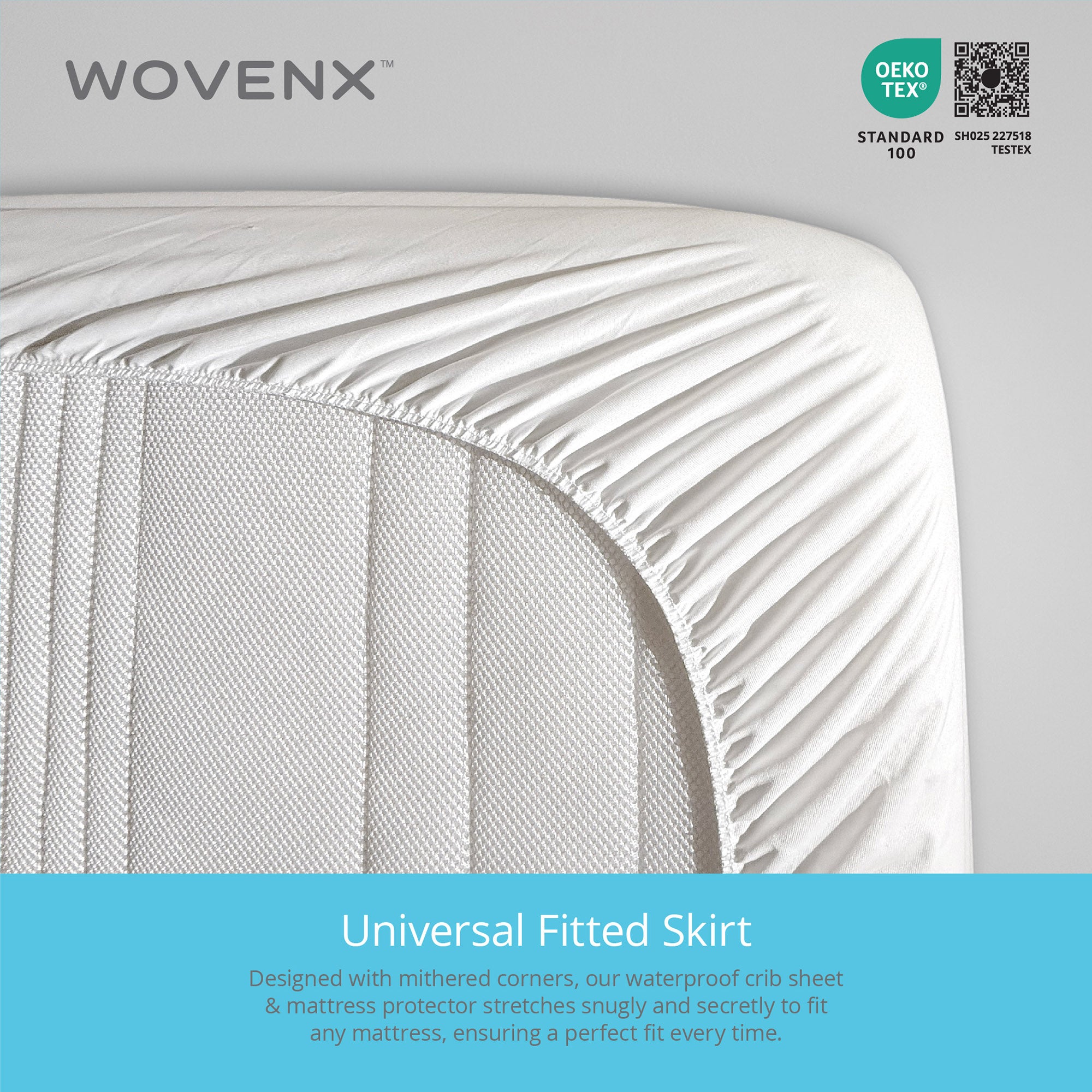 All-In- One Organic Crib Sheet & Mattress Protector for Baby Cribs - Dinosaur