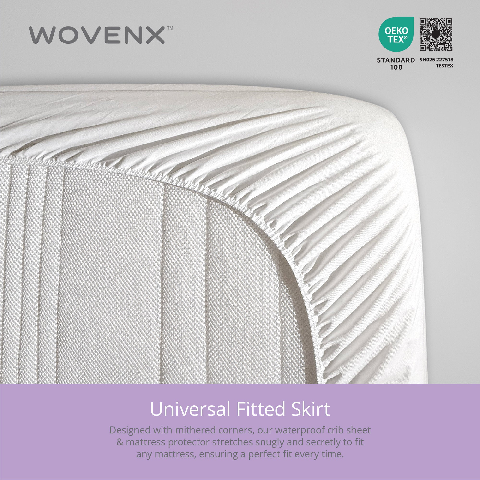 All-In- One Organic Crib Sheet & Mattress Protector for Baby Cribs - Flower