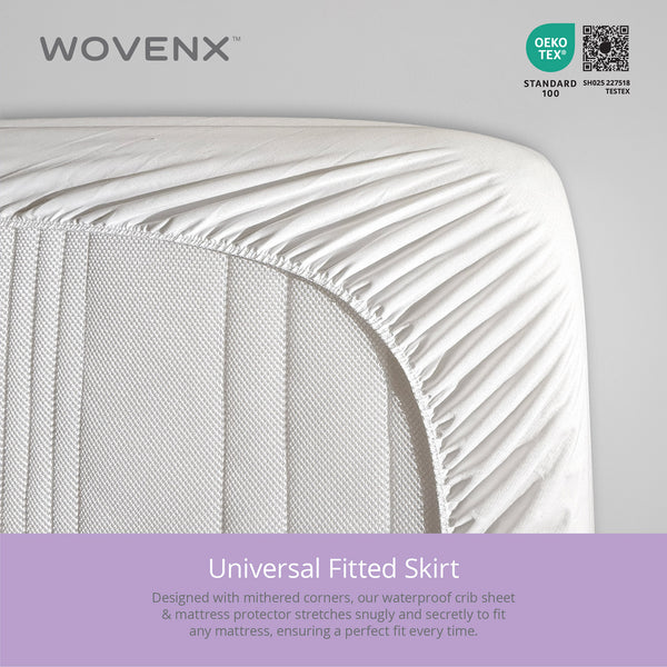 All-In- One Organic Crib Sheet & Mattress Protector for Baby Cribs - Flower