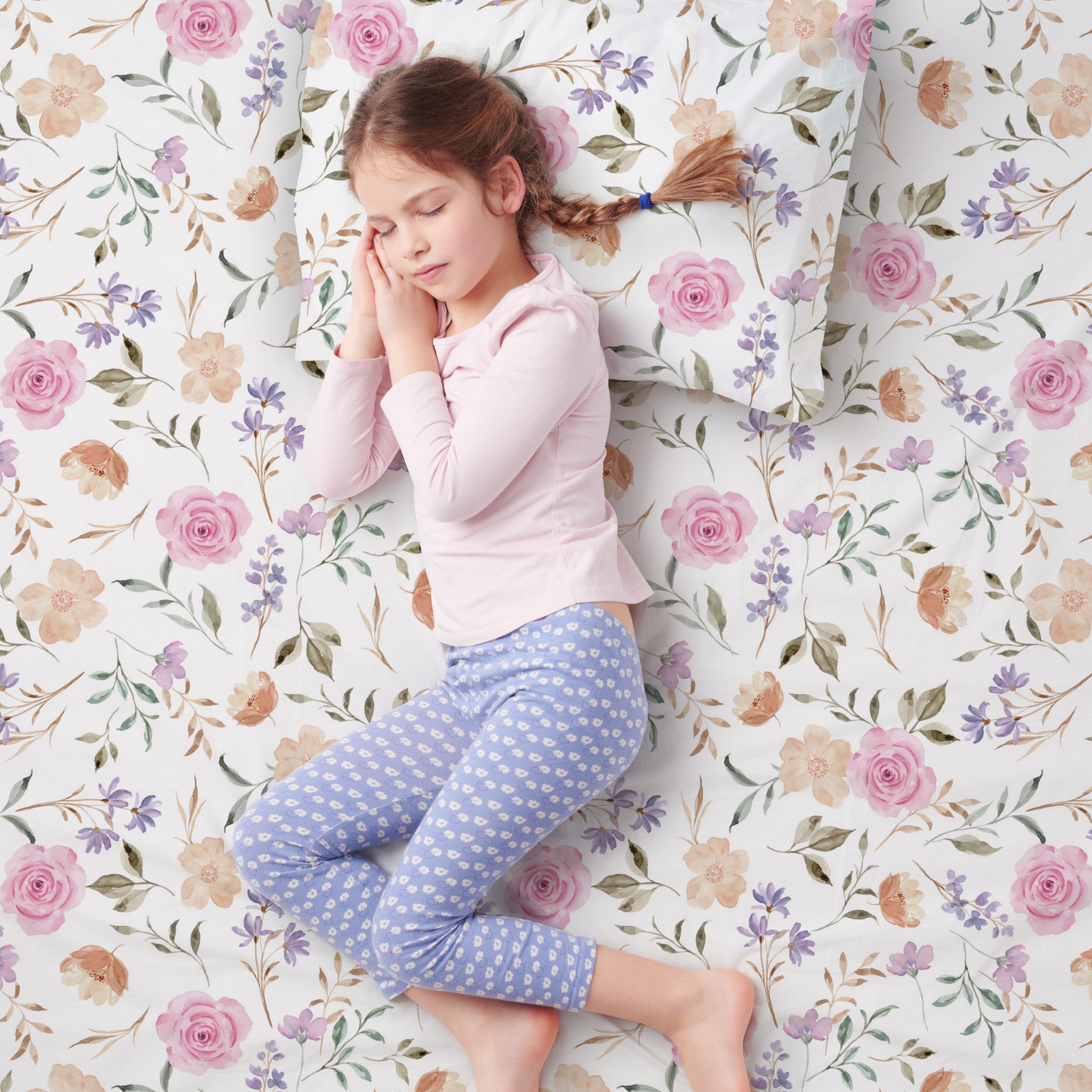 Organic Bamboo Kids Bed Sheet Flower Set