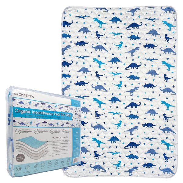 Organic Bamboo Incontinence Pads for Kids - Dinosaur