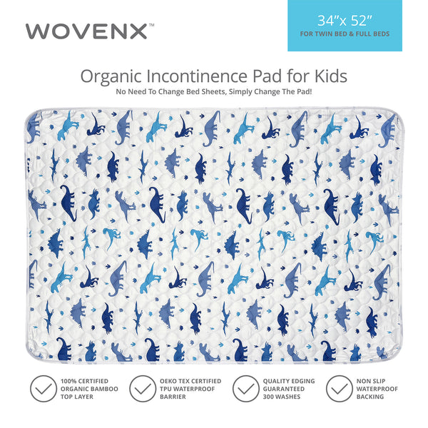 Organic Bamboo Incontinence Pads for Kids - Dinosaur