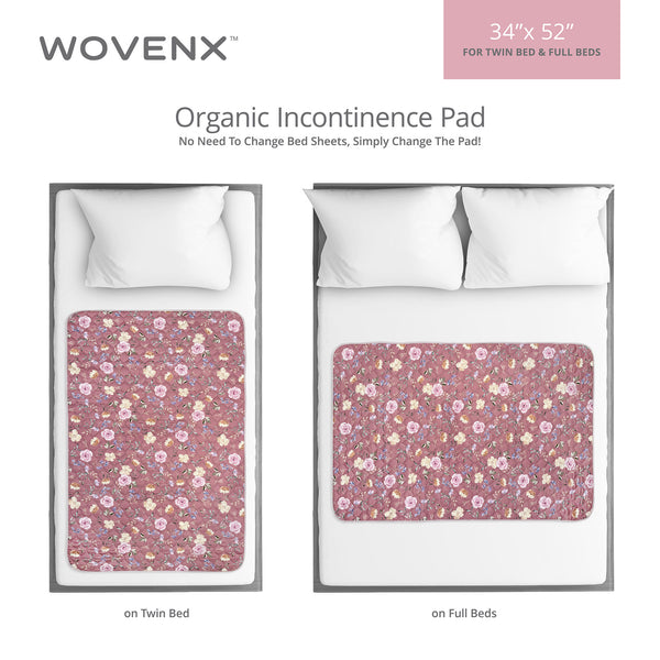 Organic Bamboo Incontinence Pads For Periods - Red Flower