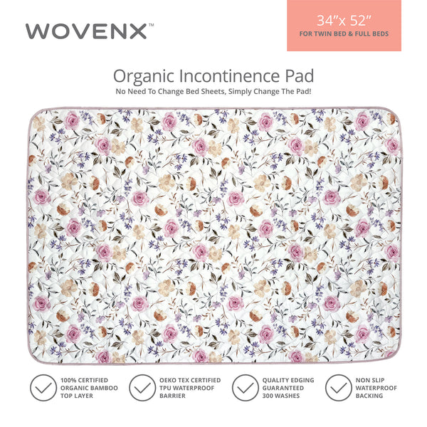 Organic Bamboo Incontinence Pads for Kids - Flower