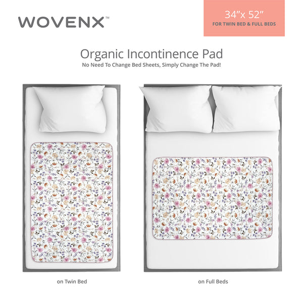 Organic Bamboo Incontinence Pads for Kids - Flower