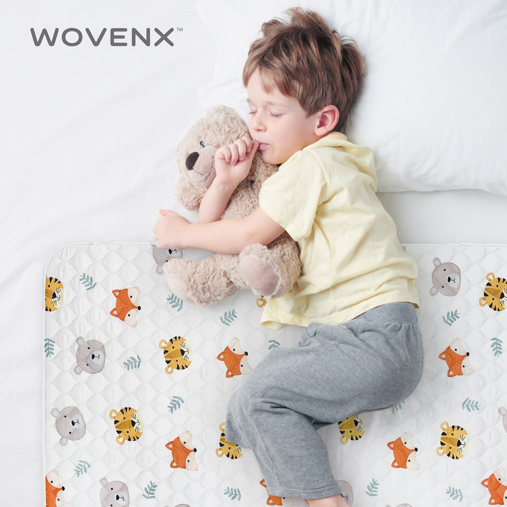 Organic Bamboo Incontinence Pads for Kids - Tiger Bear Fox