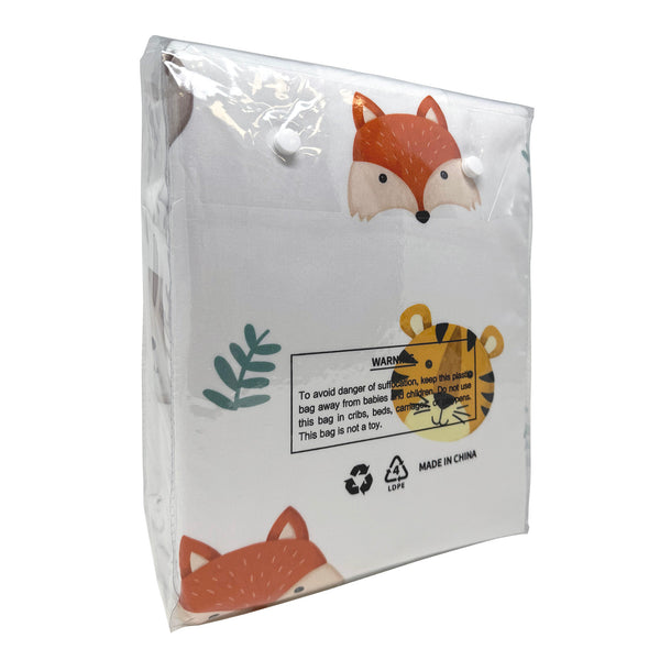 All-In- One Organic Crib Sheet & Mattress Protector for Baby Cribs - Tiger Bear Fox