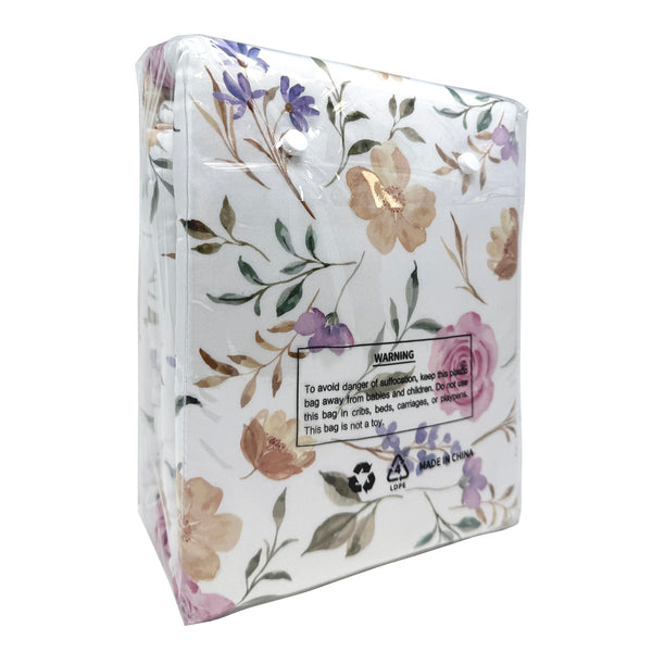 All-In- One Organic Crib Sheet & Mattress Protector for Baby Cribs - Flower