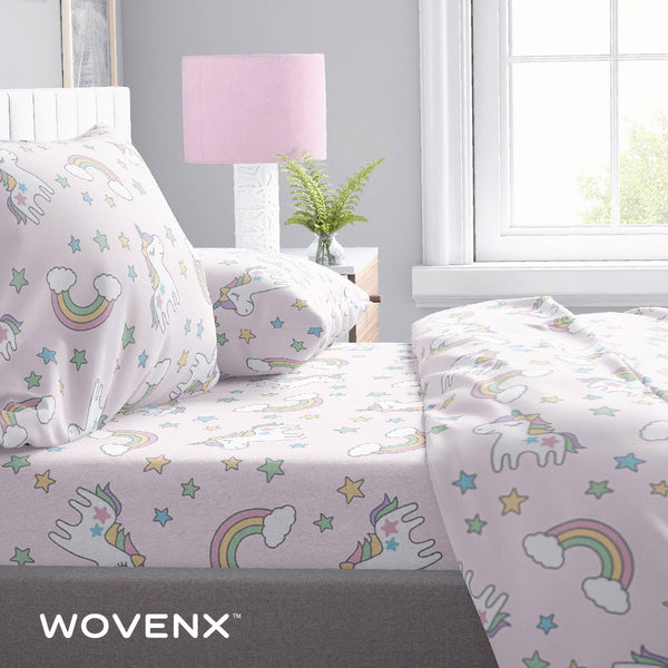 Organic Bamboo Kids Bed Sheet Unicorn Set