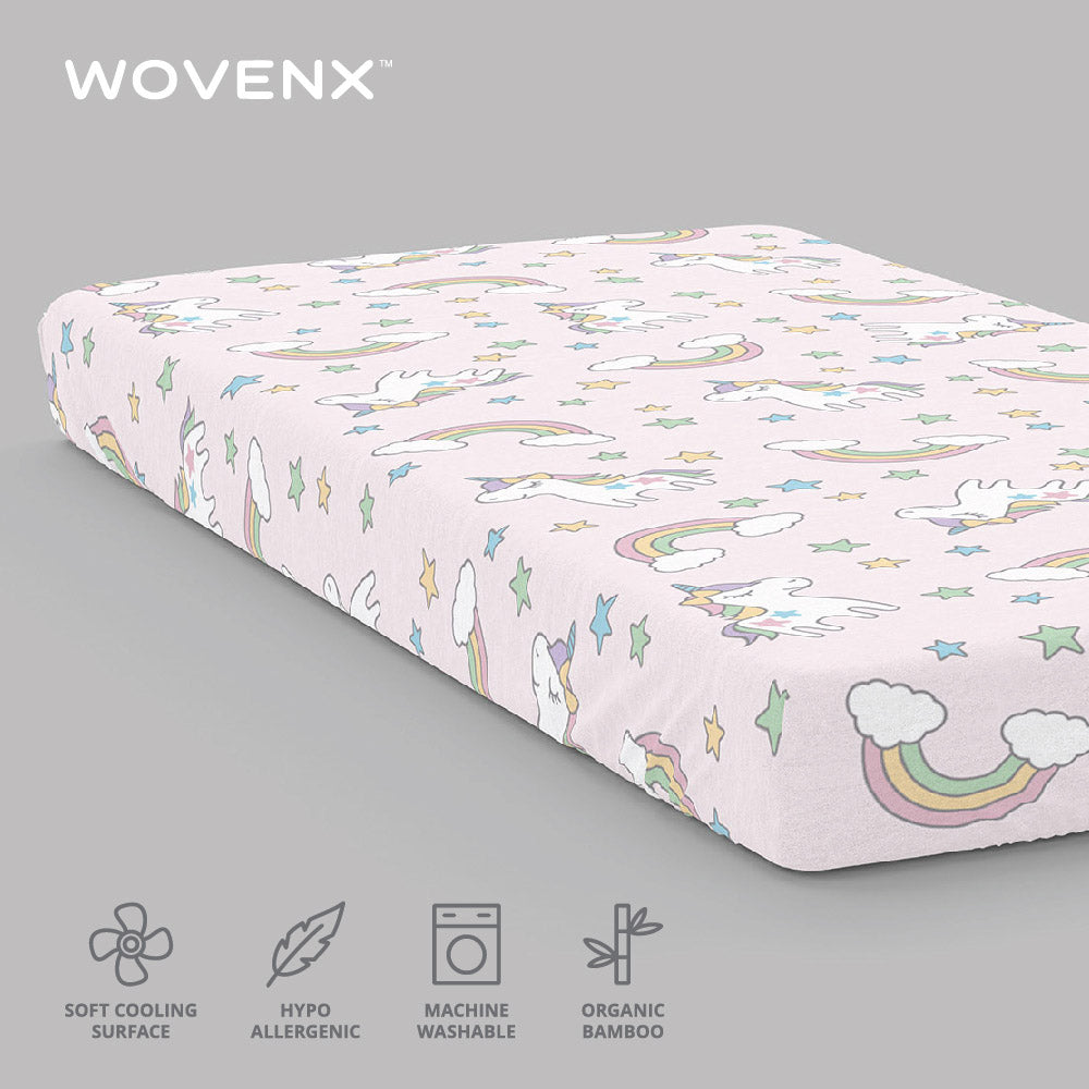 Organic Bamboo Kids Bed Sheet Unicorn Set