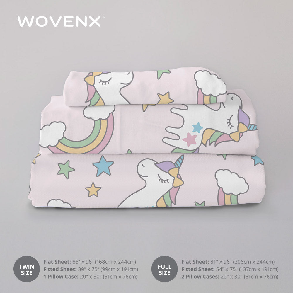Organic Bamboo Kids Bed Sheet Unicorn Set