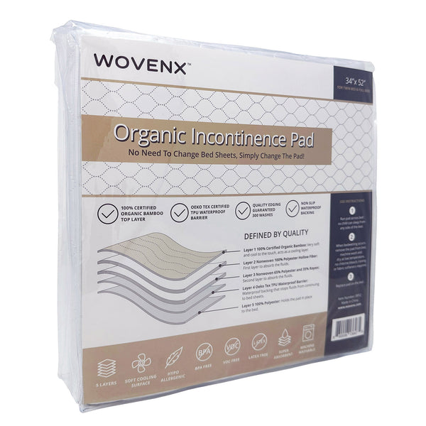 Organic Bamboo Incontinence Pads - White