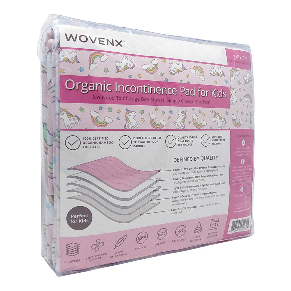 Organic Bamboo Incontinence Pads for Kids - Unicorn