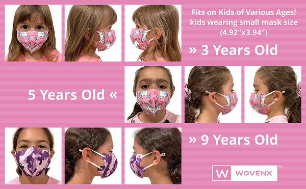 Wovenx - FDA Registered - 5 Ply Kids Face Masks Girls (15 pieces)