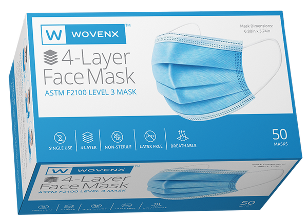 Wovenx 4-Layer ASTM F2100 Level 3 Face Mask (50 Pieces)