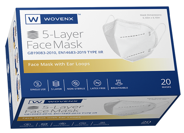 Wovenx KN95 5-Layer Face Mask (20 Pieces)